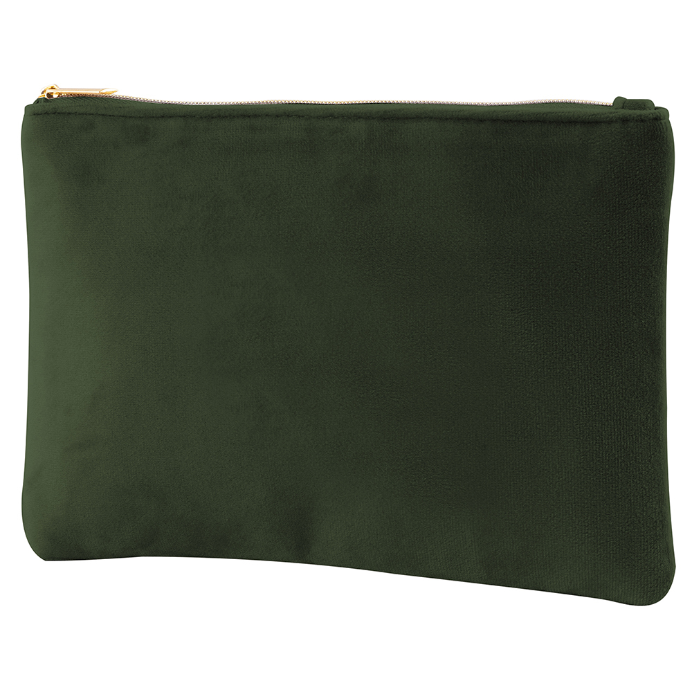 Trousse de beauté en velours à personnaliser LEUNA Vert foncé